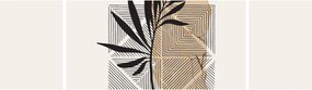 Obraz - Abstrakcja z tropikalnymi liśćmi N⁰1 (170x50 cm)