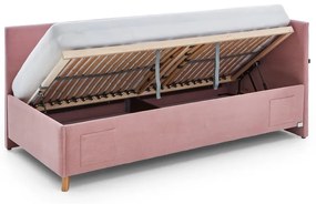 Różowe narożne łóżko dziecięce ze schowkiem 90x200 cm Cool – Meise Möbel