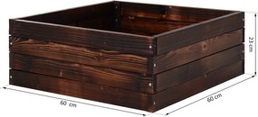 Outsunny skrzynka na kwiaty rośliny warzywa zioła drewniana ciemnobrązowa podwyższone łóżko 60x60x23 cm | Aosom PL