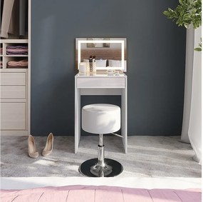 Stół do toalety biały/biały wysoki połysk 51.4x50.1x76 sherry