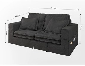 Czarna sofa 196 cm Nora – Ropez