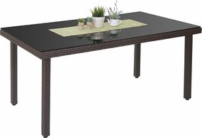 Poli rattanowy stół ogrodowy Chieti,  brązowy