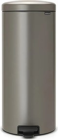 Kosz na Śmieci z Pedałem NewIcon 30L Platinum Kod G Szary Metal 30L Ciche Zamknięcie Przeciwwonny