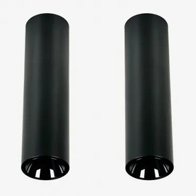 Pack 2 Okrągłych Sufitowych Opraw Led O Średnicy Ø4 Cm Z Aluminium Luisiana Czarna & 3 W & 38º & Białe Zimne Światło 4000k - Sklum