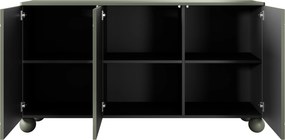 Komoda Sonatia II 150 cm trzydrzwiowa - oliwka / nogi kule