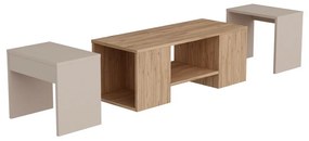 Zestaw stolików konferencyjnych Sartos Beige and Atlantic Pine, 3 szt.