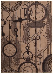 Dywan nowoczesny Zegary Brązowy 120 cm x 170 cm