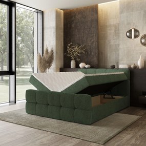Masseno Łóżko kontynentalne BRUME z pojemnikiem na pościel 180x200 cm - Zielony, QUELLE 37