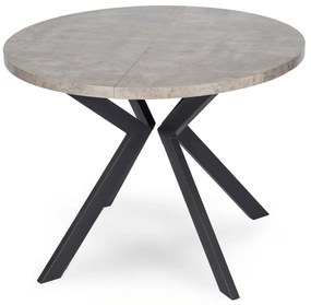 Stół Okrągły Rozkładany LUKAS 100-250 cm Beton Nowoczesny Loft