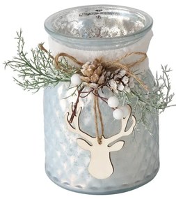 Świecznik słoik ze stroikiem WILKA, wys. 16 cm