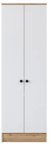 Biała szafa w dekorze orzecha 60x183 cm Theresa – Kalune Design