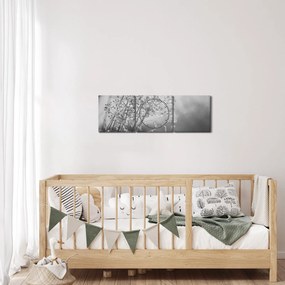 Obraz - Łąka po deszczu (z zegarem) (90x30 cm)