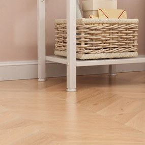 Biała szafka nocna 38x61x28 cm – styl skandynawski z szufladą i półką, MDF