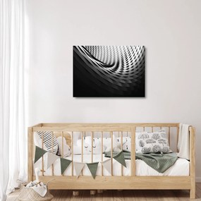 Obraz na szkle - Abstrakcyjny obraz - czarno - biała spirala (70x50 cm)
