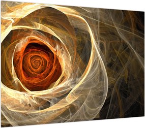 Obraz - Abstrakcyjne róże w ognistych kolorach (70x50 cm)