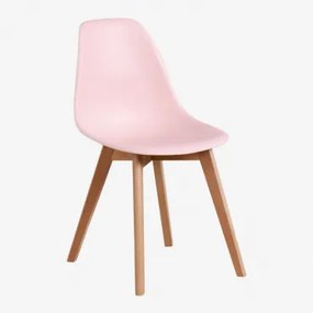 Zestaw 4 Krzeseł Jadalnianych Z Polipropylenu I Drewna Bukowego Scand Nordic Cotton Candy - Sklum