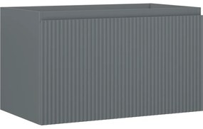 Mexen Rivel szafka łazienkowa podumywalkowa 80 cm, 1 szuflada, ryflowana , grafit mat - 91A20-08047-1-BF66