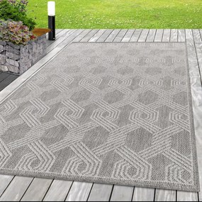 Dywan płaskotkany Aruba heksagon szary 200 cm x 290 cm