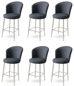 Zestaw krzeseł barowych Fora Anthracite andChrome, 6 szt., 6 szt.