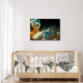 Obraz na szkle złotej wróżki (70x50 cm)