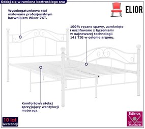 Białe metalowe łóżko pojedyncze 120x200 cm Basani 18X