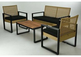 Zestaw mebli ogrodowych Gandia, 4 szt., metal,rattan PE