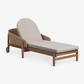 Zestaw 2 Leżaków Z Drewna Akacjowego I Syntetycznego Rattanu Ribeira Akacja Brąz - Sklum