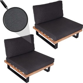 Fotel wypoczynkowy MCW-H54 (zestaw 2 szt.),  jasnobrązowe, tapicerka ciemnoszara