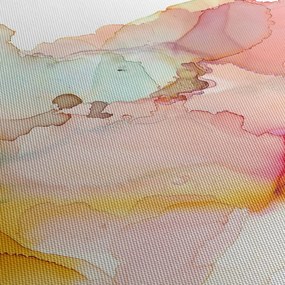 Obraz - Atramentowa abstrakcja (z zegarem) (90x30 cm)