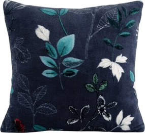 Dwustronna poszewka na poduszkę DUO SENSE NOCTIFLORA 45x45 cm mikroplusz/flanela, ciemnoniebieska