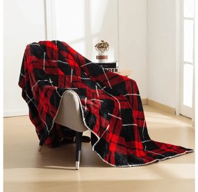 Mikropluszowy koc ALBURY, czerwony Rozmiar: 160 x 200 cm