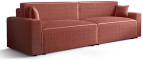 Łososiowa sofa rozkładana z pojemnikiem na pościel L0-L28