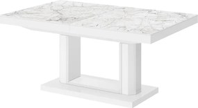 Rozkładany ławostół z marmurowym blatem Quadro Lux marmur/biały