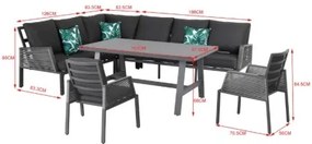 ELBA - 5-częściowy aluminiowy zestaw ogrodowy