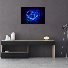 Obraz na szkle - niebieska abstrakcyjna piłka (70x50 cm)