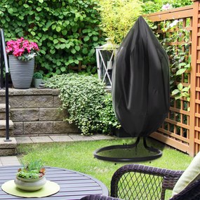 Outsunny pokrowiec na fotel wiszący wodoodporny 115x115x190 cm czarny | Aosom PL