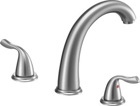 Bateria Wanna Rzymska SucceBuy, Kran do Wanny Wodospad Łabędzia Szyja, Zestaw Armatury 3 Otwory z 2 Gałkami, Montaż na Blacie