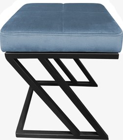 Pufa ZETA tkanina Welur loft ławka podnóżek metal : Kolor Stelaża - Czarny , Kolor tkaniny - VELVET - MG33, Typ tkaniny - Velvet