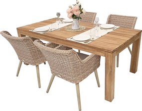 Zestaw ogrodowy rattanowy MONTE MALIBU 200 (cappuccino) 4x Krzesło ogrodowe MALIBU (cappuccino)