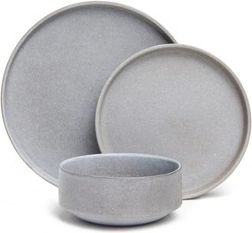 18-częściowy zestaw szarych naczyń z kamionki Bonami Selection Malia
