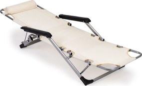 Składany leżak ogrodowy z regulacją Santora 010, beżowy