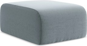 Pufa - z tkaniny welwetowej - jasny niebieski - LANI