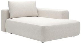 Szezlong prawy z kremowej melanżowej tkaniny DAVISO