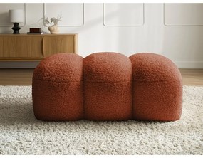 Ceglasty podnóżek z materiału bouclé Hippolyte – Bobochic Paris