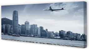 Obraz na płótnie Lot nad Chmurami i Miastem