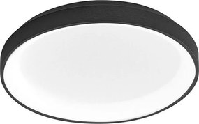 Krizia - Lampa sufitowa LED ściemnialna 30W 3000K - Ciepłe światło 2600lm, dyfuzor opalowy, czarna rama, IP20, średnica 27 cm, nowoczesny design