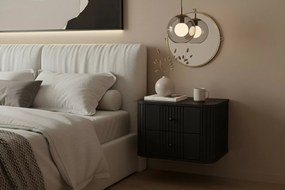 Zestaw szafek nocnych wiszących Vesper 56 cm - czarny / czarne uchwyty