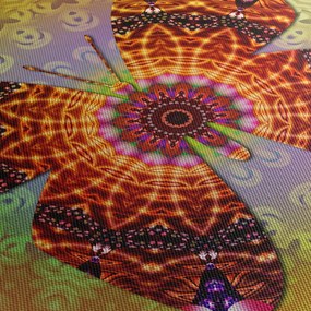 Obraz - Etno motyl (z zegarem) (90x30 cm)