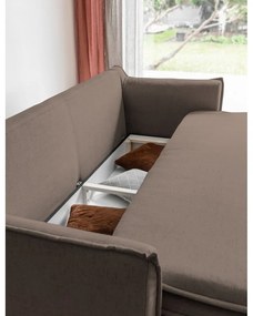 Jasnobrązowa rozkładana sofa 225 cm Charming Charlie – Miuform