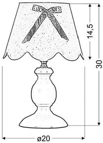 Lampa szara stołowa vintage z kokardą R6-W16